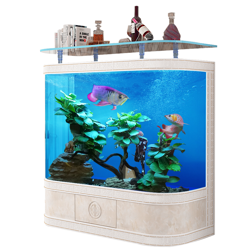 圆形鱼缸客厅小型落地家用大型欧式鱼缸玻璃免换水生态金鱼乌龟缸