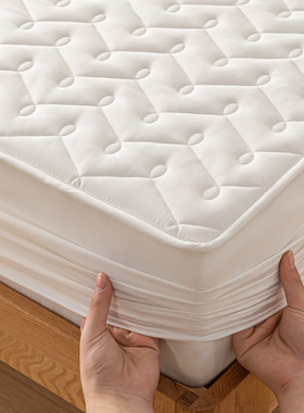 防水床笠纯色大豆夹棉床垫保护罩防滑防尿09m单人学生床笠三件套