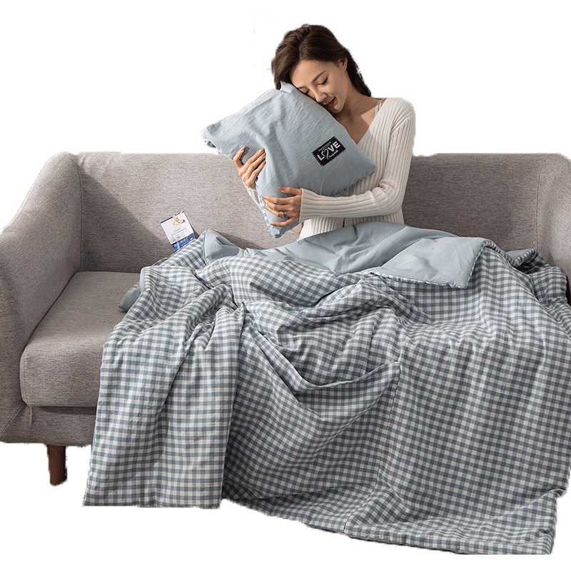 全棉抱枕被子两用车载折叠小被子沙发办公室汽车靠枕头午休二合一