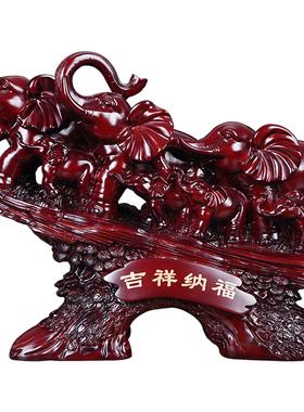 大象摆件招财子母象家居客厅电视柜玄关酒柜装饰乔迁新居办公礼品