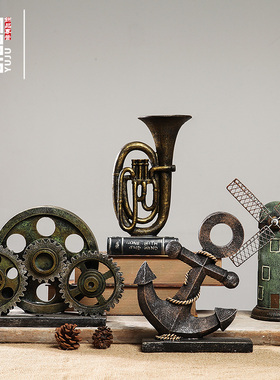 复古摆件创意怀旧欧式软装饰品酒吧咖啡客厅拍摄模型道具橱窗摆件