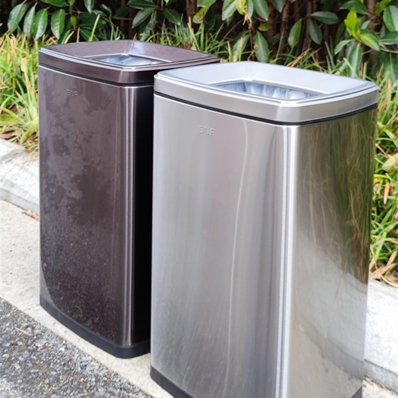 南方GNF不锈钢垃圾桶无盖30L大号容量商用酒店大堂走廊公司洗手间