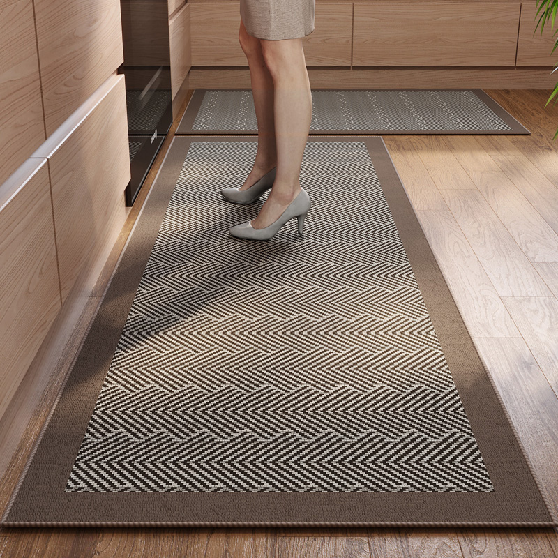 新中式厨房专用地垫防脏防油防水长条门口地毯吸水吸油耐脏防滑垫