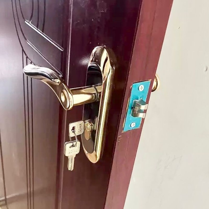 房门锁具老式室内通用型卧室单舌门锁木门手柄门把手换锁家用