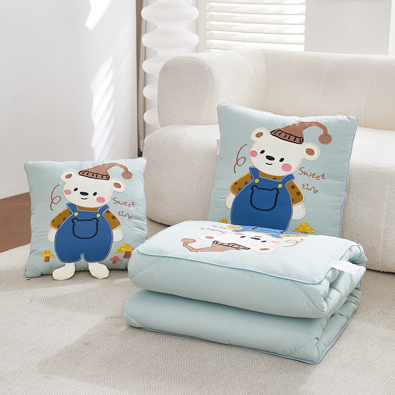 水洗棉抱枕被子两用车载毯二合一办公室午睡枕头午睡车用汽车靠枕