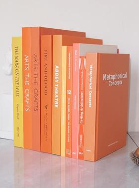 橙黄现代风格 样板房装饰书 样板间陈列仿真书 售楼处道具书摆件