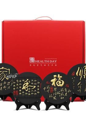 活性炭雕工艺品碳雕摆件家居装饰品摆设婚庆礼品192家和福顺套装