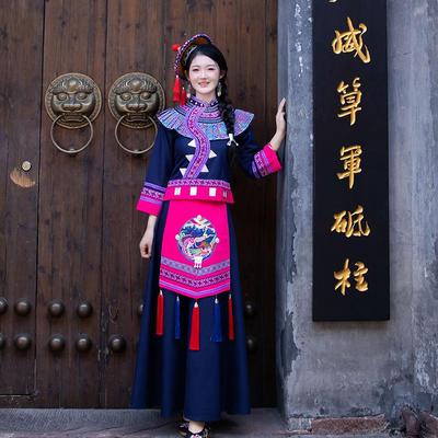新款毛南族服装成人女饰品手缝少数民族经典款式花竹帽头饰演出服