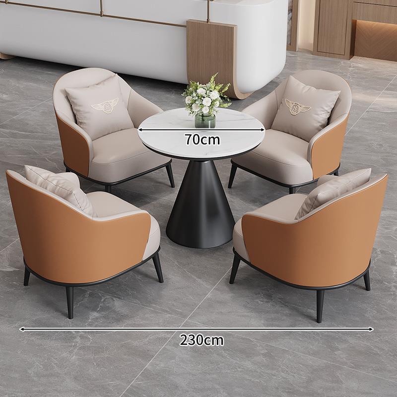 简约会客沙发茶几组合休闲酒店大堂休息区茶楼卡座接待洽谈桌椅