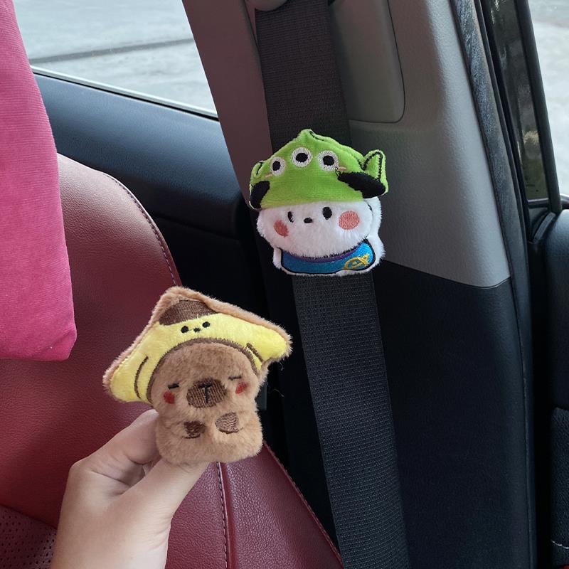 车载儿童孕妇安全带套固定器延长带熊猫松紧调节器限位器防勒脖肚