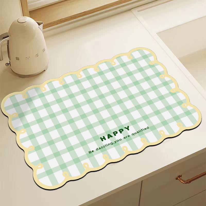 厨房台面沥水垫硅藻泥速干吸水桌面餐具干燥防滑隔热保护垫吧台垫