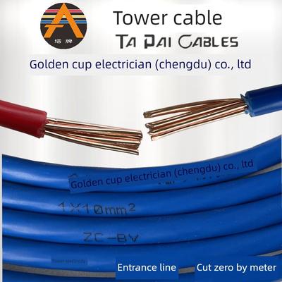 塔牌电缆电线国标纯铜BV10平方红蓝剪零16进户线硬芯软芯入户主线