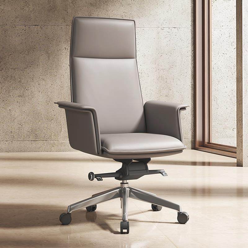 真皮老板椅家用电脑椅会议办公椅简约牛皮大班椅舒适久坐可躺皮椅
