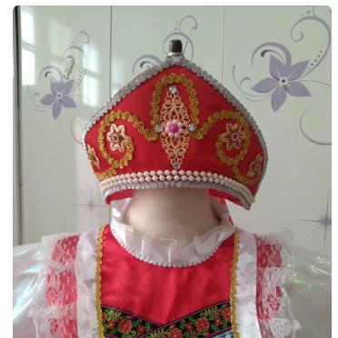 俄罗斯族新款少数民族头饰女服装女套装民族舞蹈服装儿童民族饰品