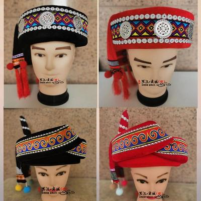 儿童苗族舞族壮族哈尼族土家族帽子 多色单双层少数民族男童帽子