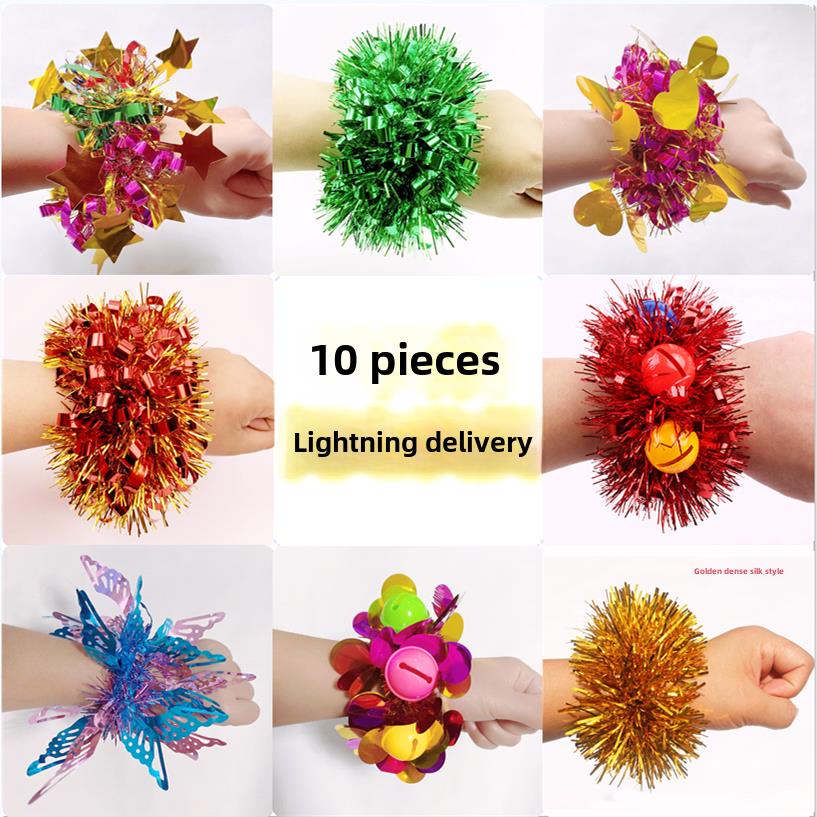 舞蹈手炼啦啦队腕花幼儿园表演钟手炼运动会啦啦队花手炼