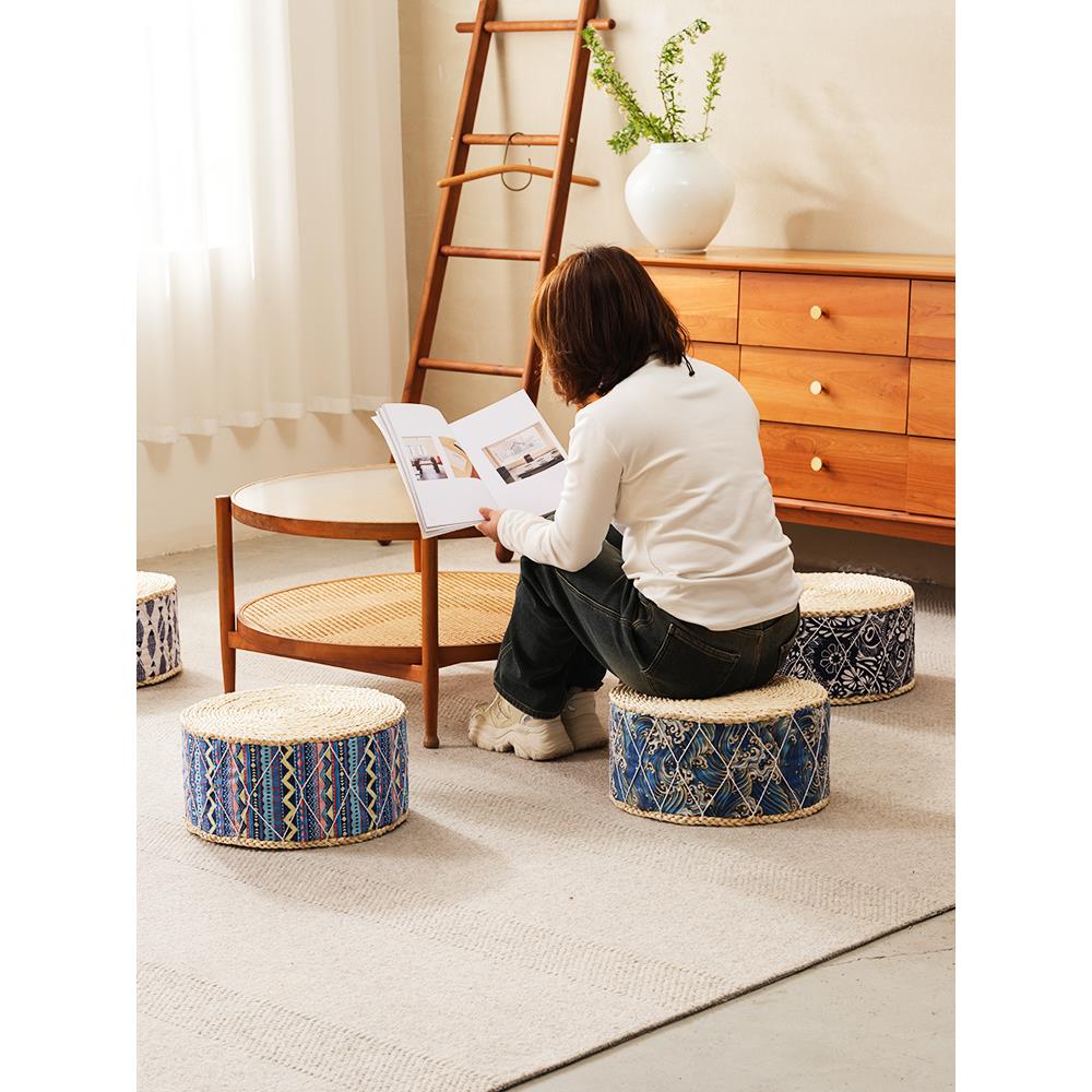 草编蒲团坐垫加厚榻榻米坐墩地墩垫编织坐垫地上蒲垫客厅垫子家用