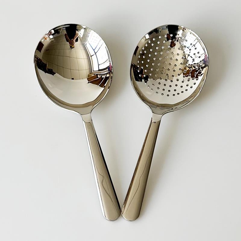 304不锈钢汤勺分餐勺公用勺家用吃饭分菜漏勺儿童调羹勺 分餐盛饭