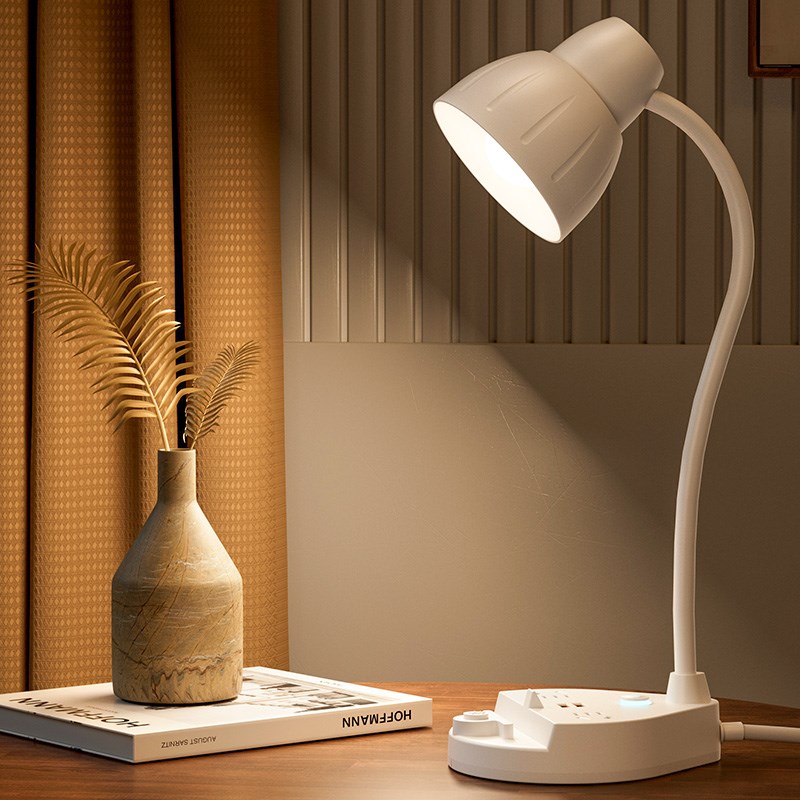 台灯插座一体式LED螺口E27灯泡可拆卸家用卧室床头灯多功能小夜灯