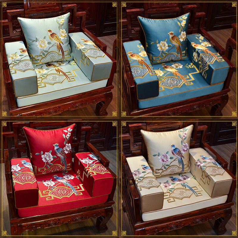 红木椅沙发垫坐垫带靠背实木家具拆洗鸟罗汉床垫子五件,居家布艺,沙发垫,淘宝优惠券,粉丝福利购,淘宝优惠卷