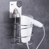 吹风架免打浴室瓷砖玻璃风筒支架电吹风置物挂架子大号