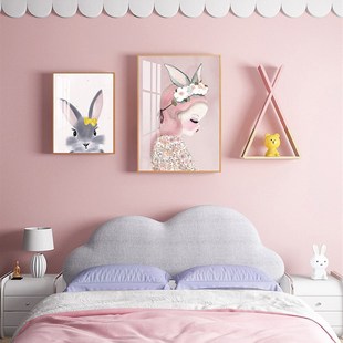 女孩卧室床头挂画爱卡通男生儿童房间装饰画创意公房温馨壁画