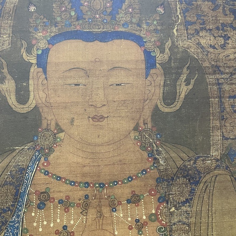 宋元古佛家画像微喷大日如来像挂轴装裱装饰供奉工笔人物临摹素材