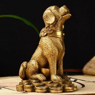 宝金钱C狗工艺品招财办公室客厅摆件 铜狗摆件纯铜十二生肖元