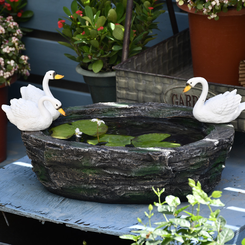 水培花盆大号创意天鹅铜钱草水仙绿萝水养植物小花园个性阳台布置