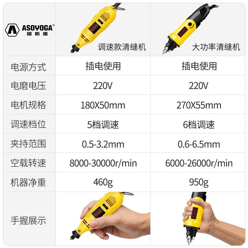 阿斯珈电动清缝锥美缝清缝机瓷砖美缝剂地砖勾缝抠缝锥开槽电动清