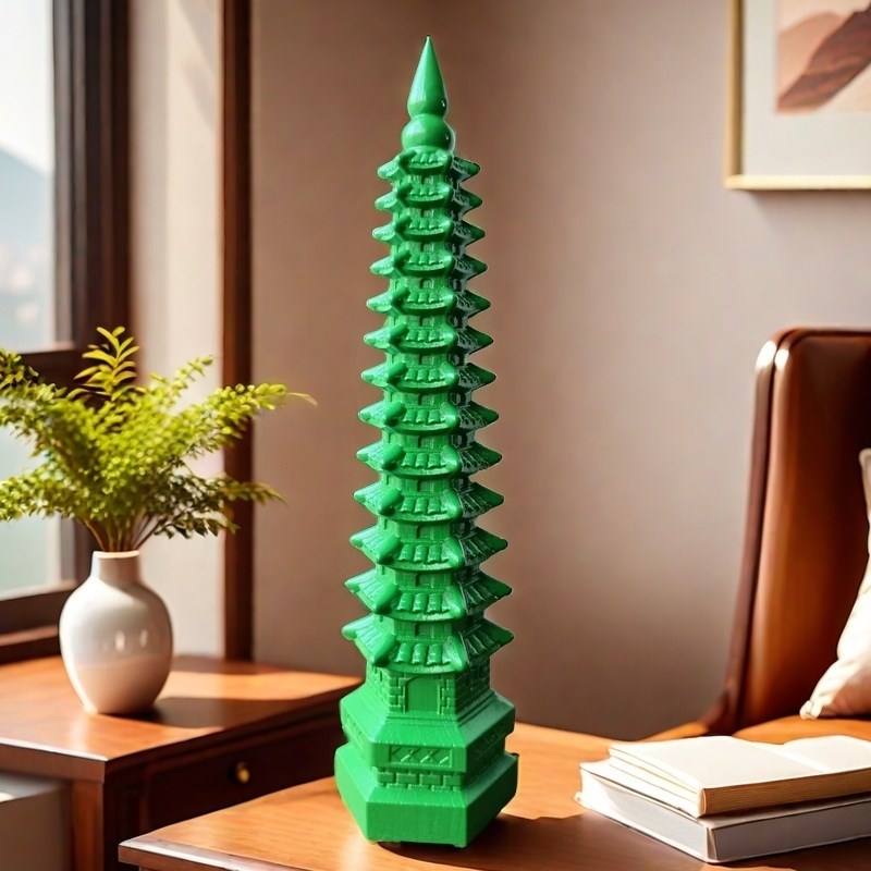 一路绿灯桃木雕刻7层文昌塔摆件9层层文昌塔客厅书桌装饰工艺品