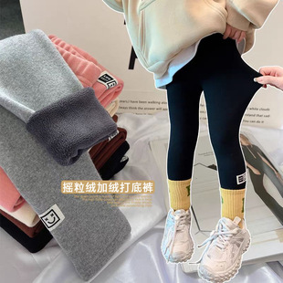 小女孩保暖儿童裤 外穿洋气女宝宝棉裤 子 加厚秋冬装 女童加绒打底裤