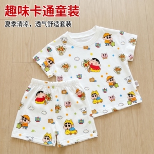 夏季卡通童家居睡衣两件套