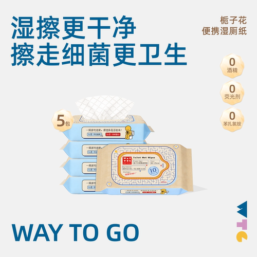 WAYTOGO湿厕纸便携小包女男士孕妇儿童专用洁厕湿巾擦屁屁纯水
