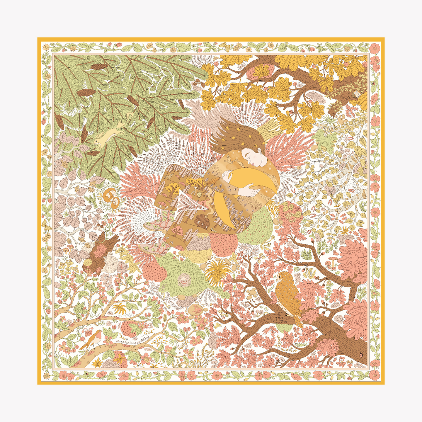 于月神之怀90方巾真丝围巾