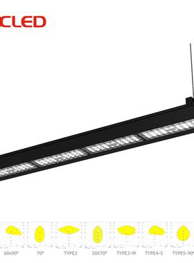 30*70度高光效led长条形厂家室内照明超市高棚灯线型工矿灯
