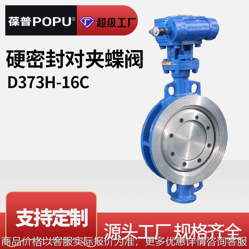金属硬密封蝶阀D373H-10/16C铸钢阀偏心蜗轮蜗杆对夹式定制防腐蚀