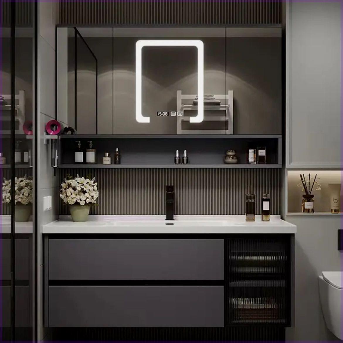 风水镜浴室柜陶瓷一体盆63/73CM83公分93/103厘米113CM洗脸盆定制