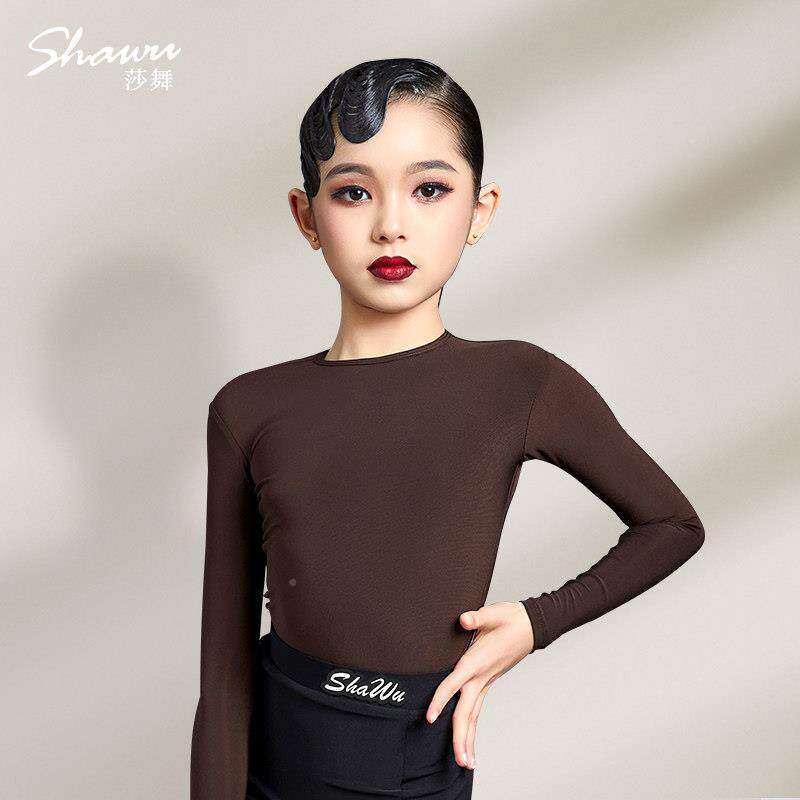 拉身丁舞上衣新2022秋冬季款专业VLA013舞练功服女童长袖修国标蹈
