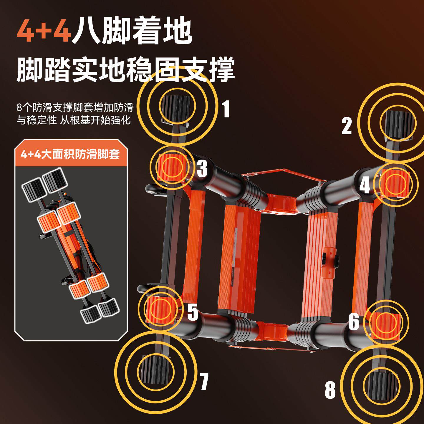 奥加厚铝合金用梯鹏子家折厚叠梯加伸缩工程梯子人字工程梯便携式