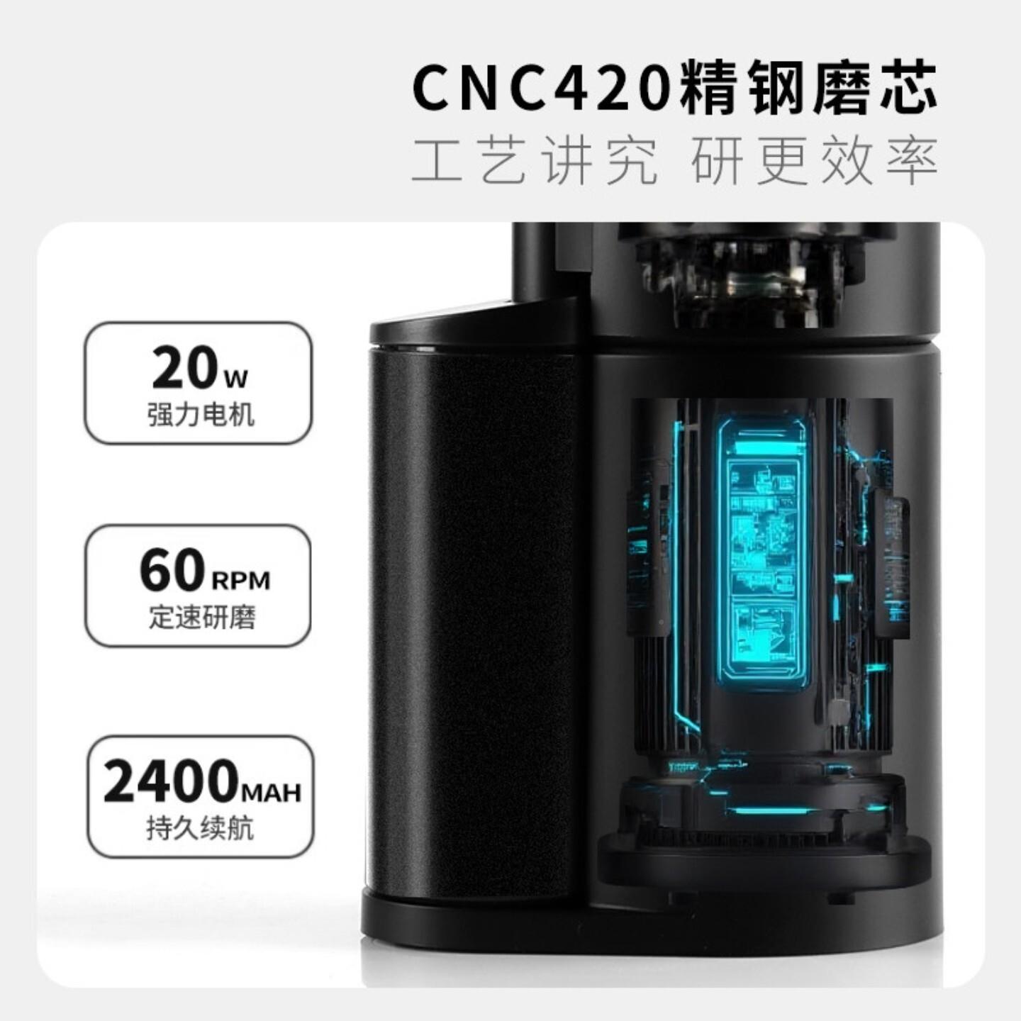 啡象豆电动咖啡电磨豆机手冲意式磨调节咖啡豆携研磨机USB充HUG E