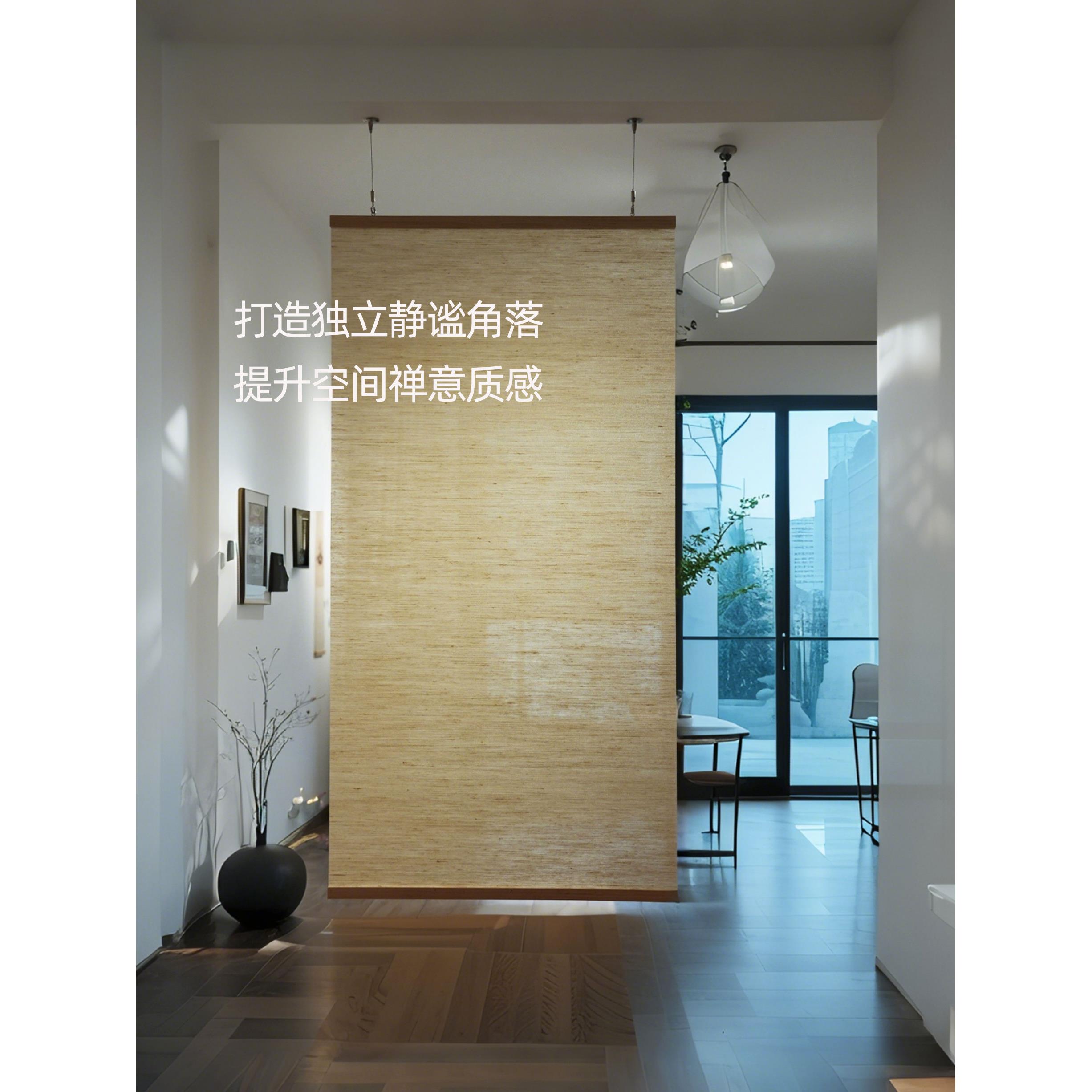 软隔断帘装厅饰屏玄黄麻B款风悬挂式客禅意空间装饰门帘亚关挂帘