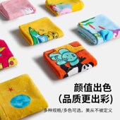 酒店宾馆亲子房全棉浴巾面巾小方巾家用儿童卡通纯棉擦手洗脸毛巾