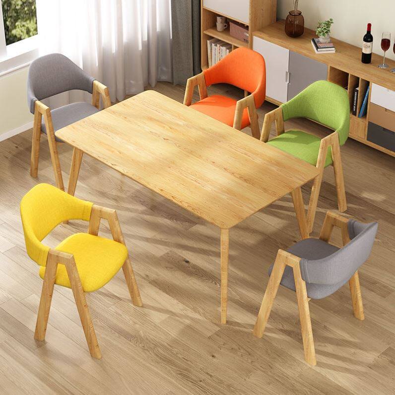 北欧纯实木A字椅餐椅家用靠背椅布艺书桌椅子洽谈椅简约奶茶店椅