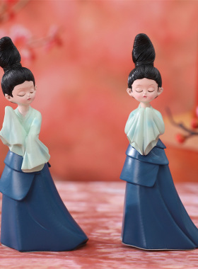 国潮只此青绿摆件可爱卡通创意手办公仔模型玩具装饰品车载摆件