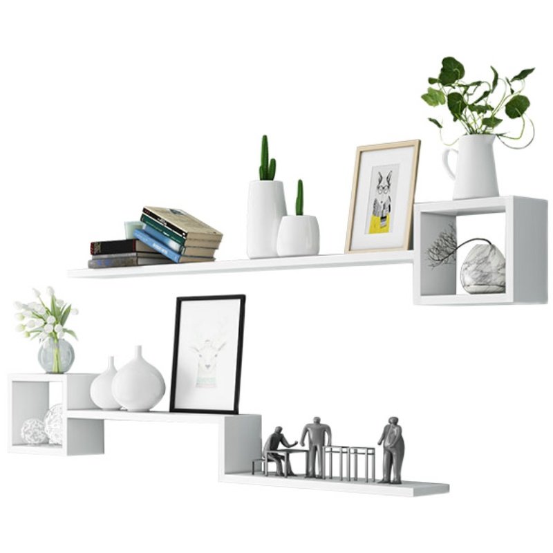 卧室背景墙壁挂式壁柜墙面装饰架墙上置物架创意格子客厅餐厅书架