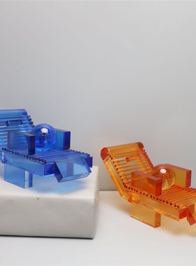 新中式水晶椅子摆件样板房售楼部卧室书房客厅桌面玄关软装饰品