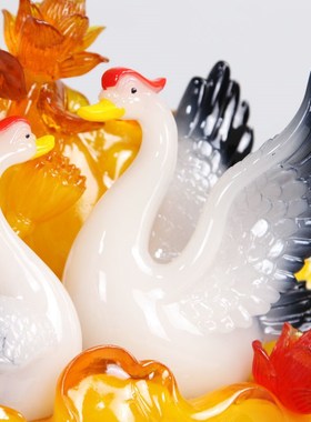 创意家居装饰品抽象工艺品电视柜摆件永结同心情侣天鹅结婚礼物