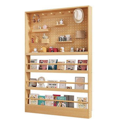 门后书架超薄置物架实木收纳柜儿童壁挂多层墙上一体靠墙缝隙窄柜
