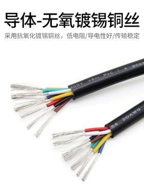 2464多芯电源线30/28/26awg白色信号线控制软线3/4/6芯电缆线电线